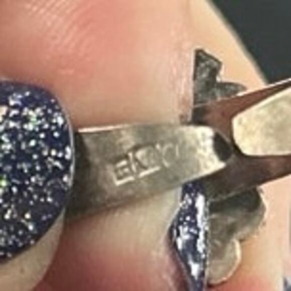 Poison Ring with Makers Mark Sterling Silver Adjustable Turquoise Stone - Picture 10 of 10